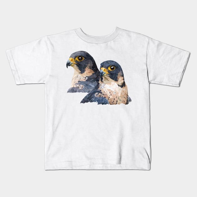 Peregrine falcon Kids T-Shirt by obscurite